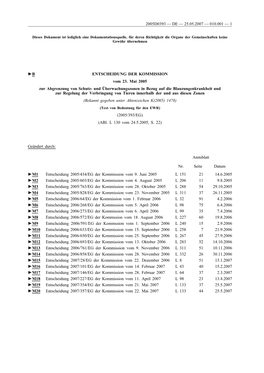 B ENTSCHEIDUNG DER KOMMISSION Vom 23. Mai 2005