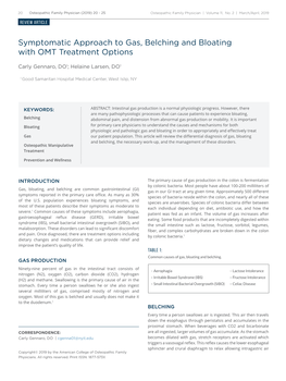 Symptomatic Approach to Gas, Belching and Bloating 21