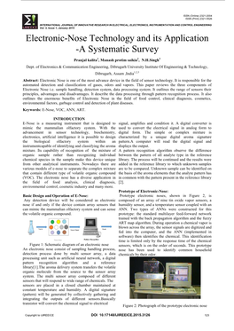 Electronic-Nose Technology and Its Application -A Systematic Survey