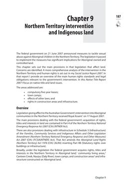 Chapter 9: Northern Territory Intervention and Indigenous Land