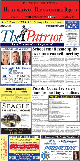 School Email Issue Spills Over Into Council Meeting by MIKE WILLIAMS Riod of Tuesday’S Meeting