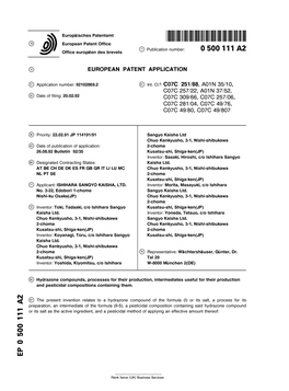 Hydrazone Compounds, Processes for Their Production, Intermediates Useful for Their Production and Pesticidal Compositions Containing Them