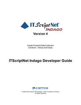 Itscriptnet Indago Developer Guide