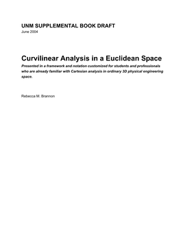 Curvilinear Coordinates