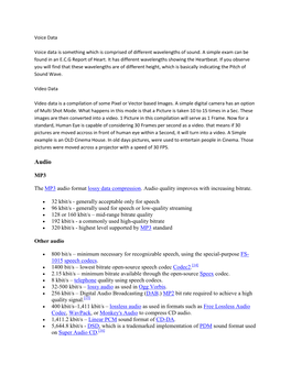 MP3 the MP3 Audio Format Lossy Data Compression. Audio Quality