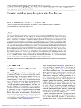 Function Modeling Using the System State Flow Diagram