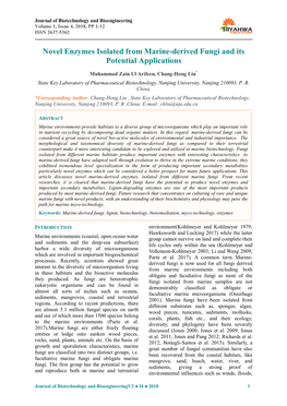 Novel Enzymes Isolated from Marine-Derived Fungi and Its Potential Applications