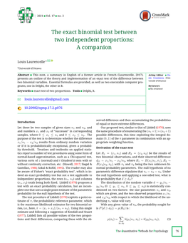 The Exact Binomial Test Between Two Independent Proportions: a Companion