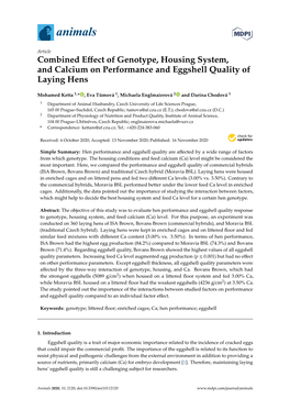 Combined Effect of Genotype, Housing System, and Calcium On