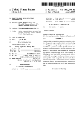 (12) United States Patent (10) Patent No.: US 6,602,594 B2 Miyata Et Al