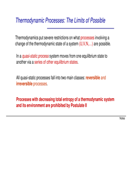 Thermodynamic Processes: the Limits of Possible