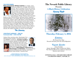 Exhibition Keynote Speaker the Newark Public Library