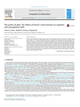 The Effects of Portal 2 and Lumosity on Cognitive and Noncognitive Skills