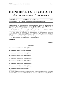 Bundesgesetzblatt Für Die Republik Österreich