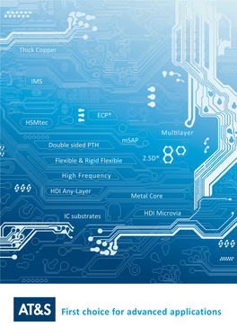 First Choice for Advanced Applications AT&S at a GLANCE