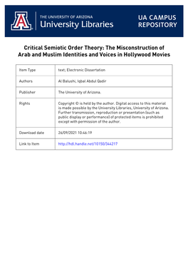 Critical Semiotic Order Theory: the Misconstruction of Arab and Muslim Identities and Voices in Hollywood Movies