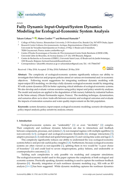Fully Dynamic Input-Output/System Dynamics Modeling for Ecological-Economic System Analysis