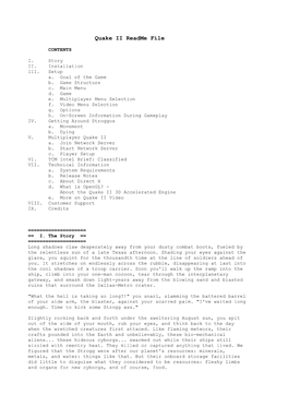 Quake II Readme File