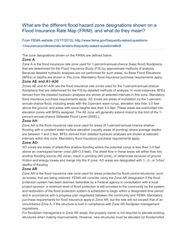 What Are the Different Flood Hazard Zone Designations Shown on a Flood Insurance Rate Map (FRIM), and What Do They Mean?