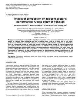 Telecom Sector in Pakistan Is Growing After Deregulation Act 1996