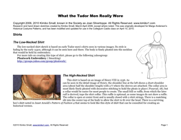 Tudor Men's Handout