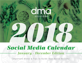 Social Media Calendar January – December Edition