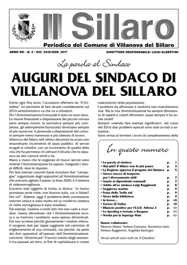 AUGURI DEL SINDACO DI VILLANOVA DEL SILLARO Come Ogni Fine Anno, L’Occasione Offertami Da “Il Cit- Malcontento Della Popolazione