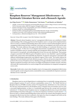 Biosphere Reserves' Management Effectiveness—A Systematic