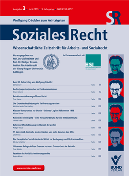 Soziales Recht Wissenschaftliche Zeitschrift Für Arbeits- Und Sozialrecht