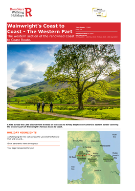 Wainwright's Coast to Coast - the Western Section