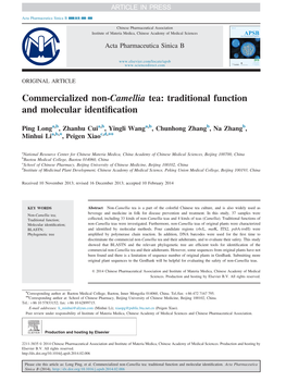 Commercialized Non-Camellia Tea Traditional Function