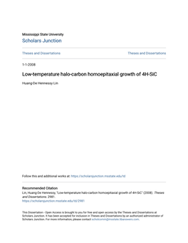 Low-Temperature Halo-Carbon Homoepitaxial Growth of 4H-Sic