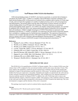 Nori Human S100A7 ELISA Kit-Datasheet 1. Madsen P, Et