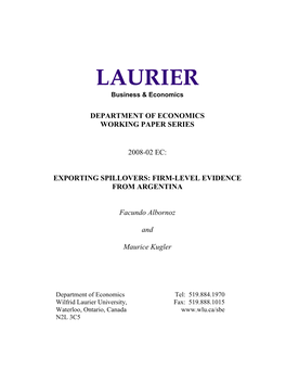 Exporting Spillovers: Firm-Level Evidence from Argentina