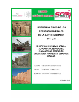 SERVICIO GEOLÓGICO MEXICANO Carta Inventario Minero Huichapan