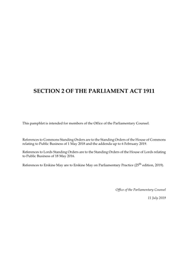 Section 2 of the Parliament Act 1911
