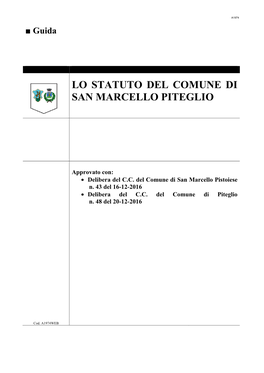 Statuto San Marcello Piteglio Definitivo X Ministero