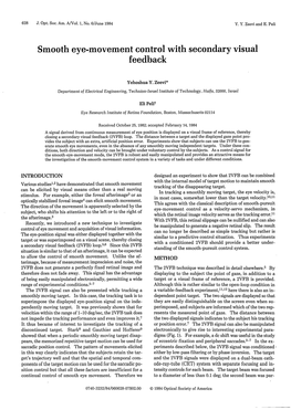 Smooth Eye-Movement Control with Secondary Visual Feedback