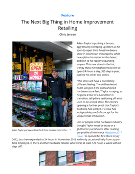 The Next Big Thing in Home Improvement Retailing Chris Jensen
