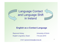 Language Contact and Language Shift in Ireland