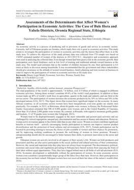 Assessments of the Determinants That Affect Women's