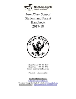 Iron River School Student and Parent Handbook 2017-18