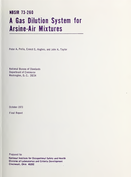 A Gas Dilution System for Arsine-Air Mixtures