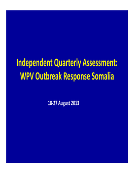 WPV Outbreak Response Somalia