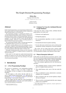 The Graph-Oriented Programming Paradigm