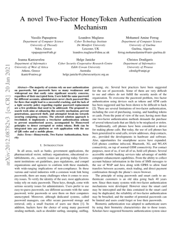 A Novel Two-Factor Honeytoken Authentication Mechanism