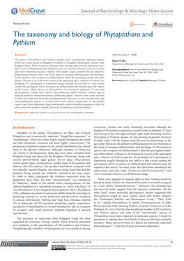 The Taxonomy and Biology of Phytophthora and Pythium