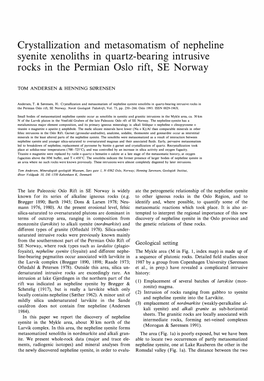 Crystallization and Metasomatism of Nepheline Syenite Xenoliths in Quartz-Bearing Intrusive Rocks in the Permian Oslo Rift, SE Norway
