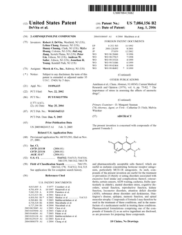 (12) United States Patent (10) Patent No.: US 7,084,156 B2 Devita Et Al