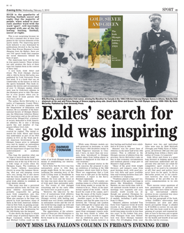 Gold, Silver and Green: Theirish Olympic Journey 1896 to 1924 by Kevin Mccarthy Was Published by Cork University Press Last Week